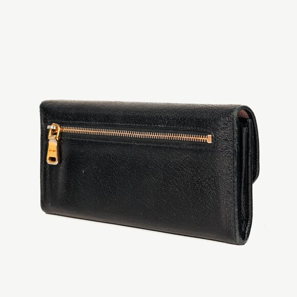 Miu Miu Black Madras Leather Long Wallet - Picture 3 of 12